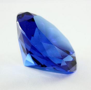 Deko Diamant Blau aus Kristallglas