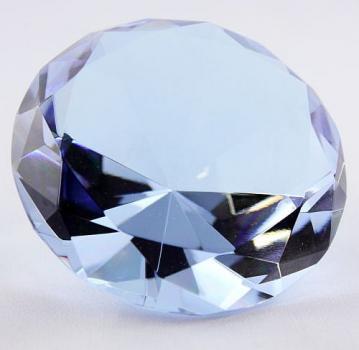 Glasdiamanten Dekodiamant aus Kristallglas 120mm blau 
