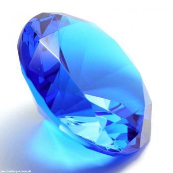 Türkiser Deko Diamant aus Kristallglas 80mm