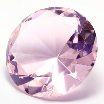 Glasdiamant - Kristallglasdiamant - 80 mm Rosa