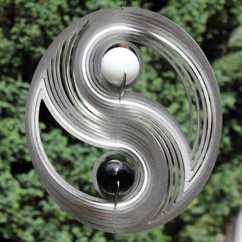Metall Windspiel Yin Yang aus Edelstahl