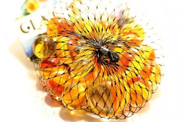 16/25mm Glasmurmeln im Netz - SUNFLOWER