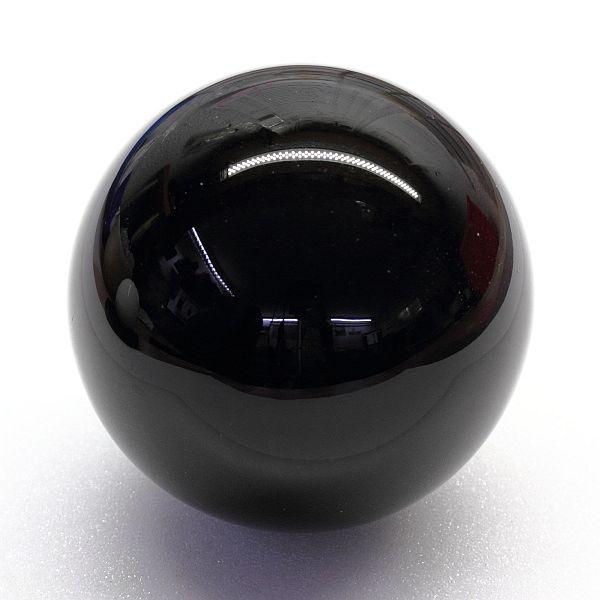 Schwarze Glaskugel 35mm handgefertigt undurchsichtig