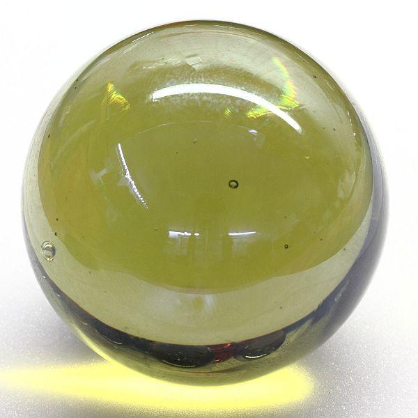 Gelb-Grüne Glaskugel 50 mm Handgefertigt
