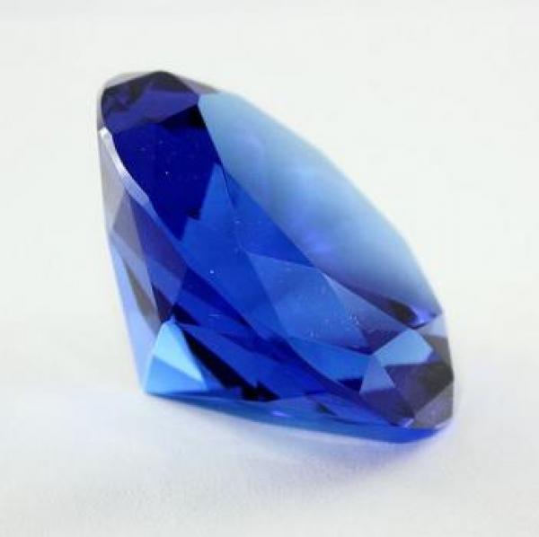 Deko Diamant Blau aus Kristallglas