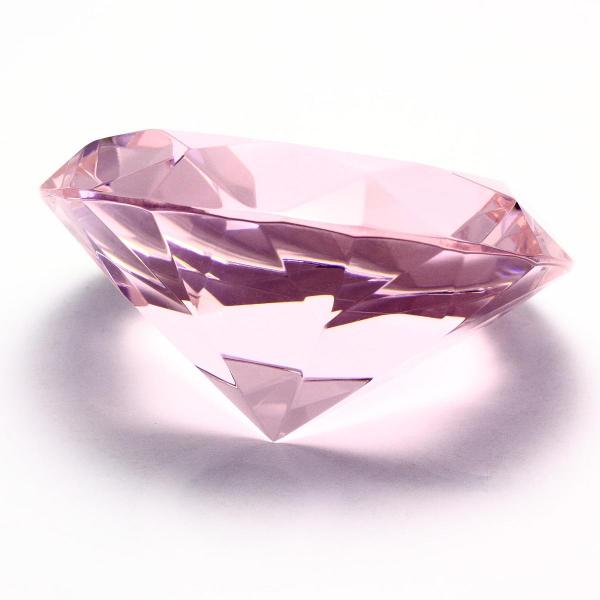 Rosa Kristallglas Deko Diamant aus Farbglas