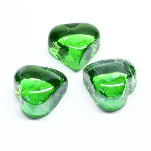 Streudeko Herzen aus Glas in der Farbe Grün
