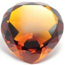 Glasdiamant - HERZ - 80 mm -BERNSTEIN-